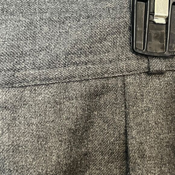 Liz Claiborne Pleated Midi Modest Vintage Gray Wool Skirt Pockets Old Money 14 - Picture 5 of 15